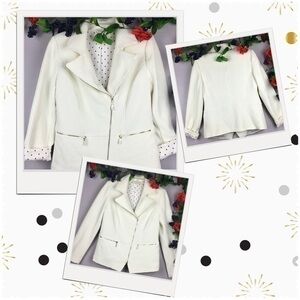 NWOT Chico’s Snow White Waffle Fabric Blazer Jacket Coat Size 0 (Small Size 4)